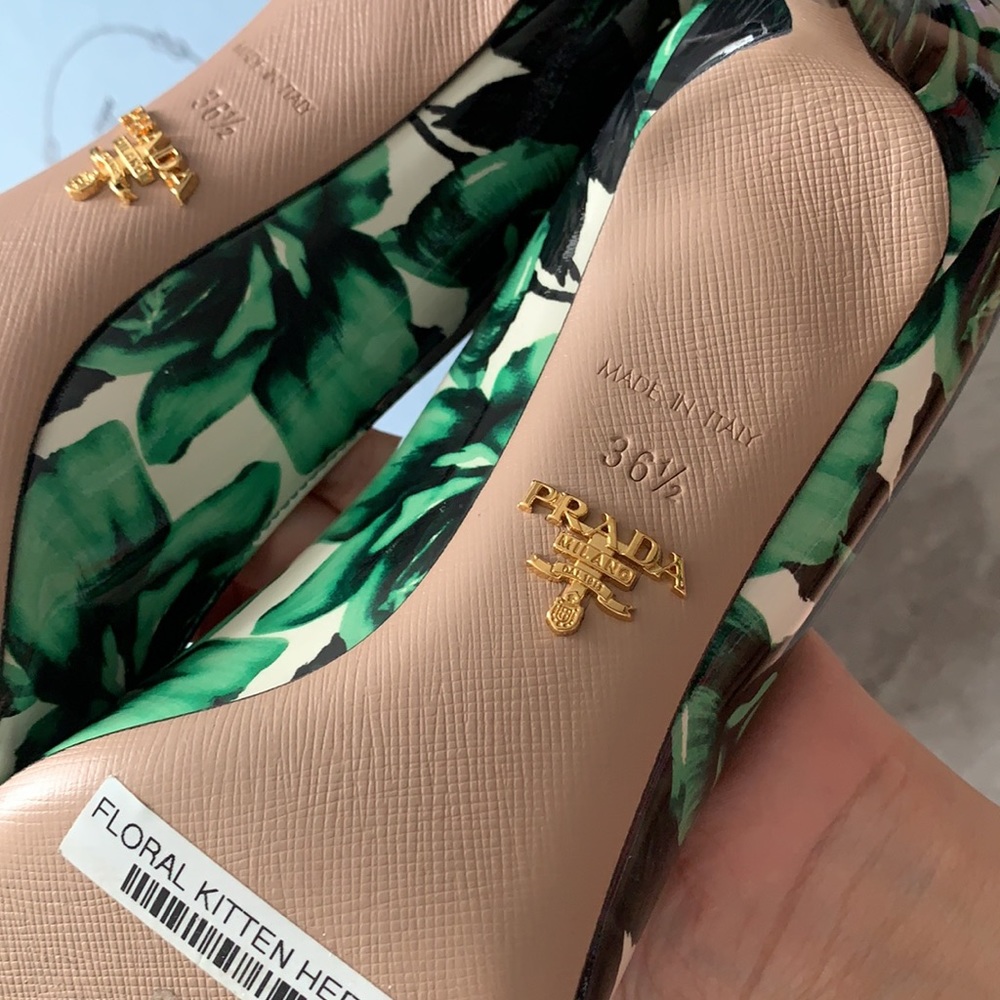 NWB prada calzature donna vernice roses 6.5 - Picture 3 of 6